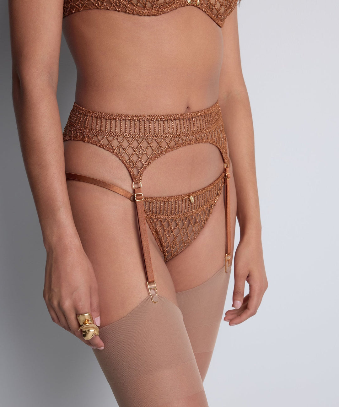 Aubade Stardust Dream Suspender Belt - Sugar Cookies Lingerie