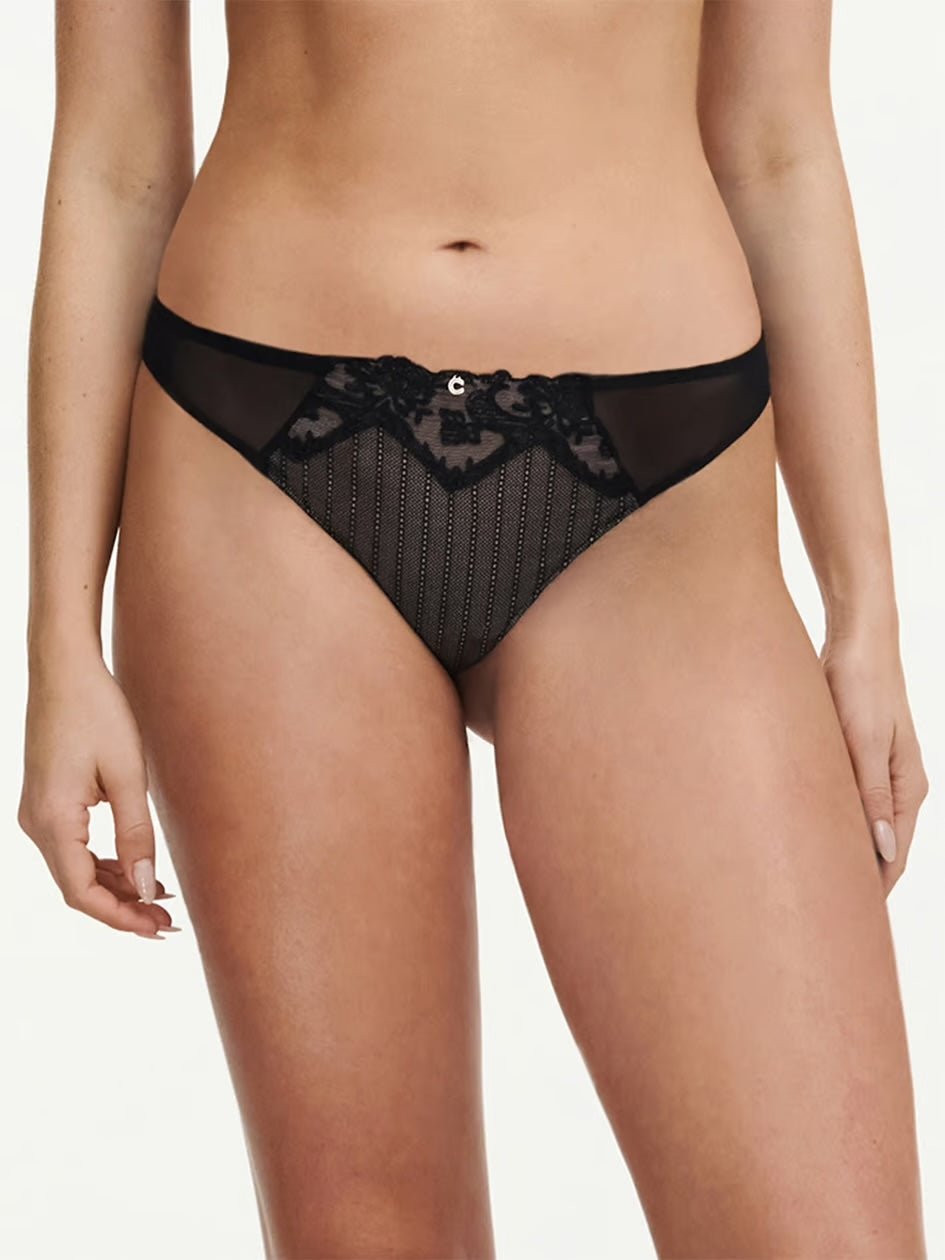 Chantelle Cabaret Sauvage Lace Thong - Sugar Cookies Lingerie