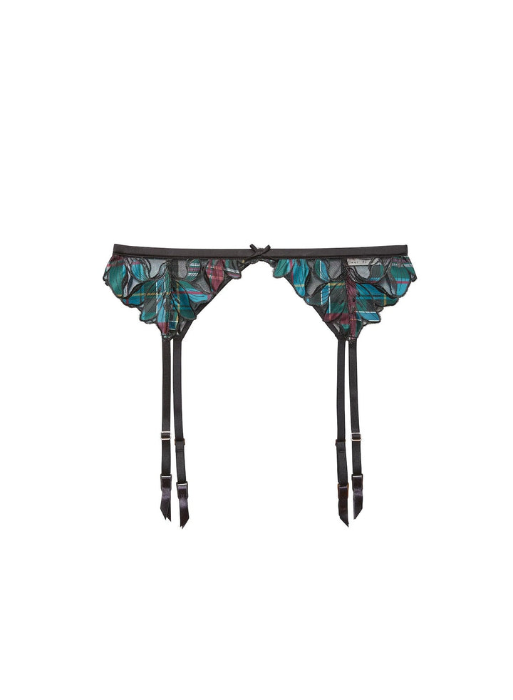 Fleur du Mal Lily Embroidery Garter Belt - Sugar Cookies Lingerie