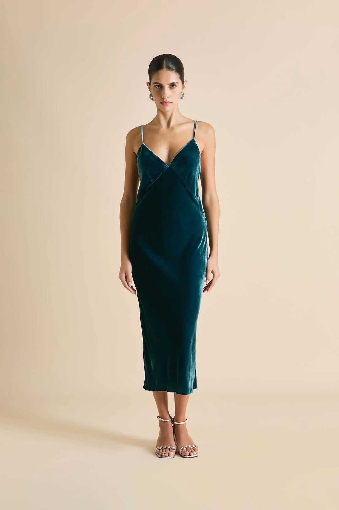 Olivia von Halle Issa Ocean Blue Velvet Slip Dress - Sugar Cookies Lingerie